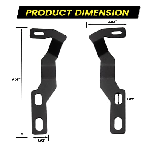 Power Engine Hood Hinge Ditch LED Mount Brackets for Auxiliary Offroad Pod Work Light. Fit Cowl Panel at Windshield Base Compatible with 2005-2015 Toyota Tacoma