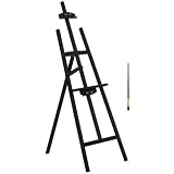 HOMCOM Chevalet d'Artiste sur Pieds 51,5x71,5x134,5cm Bois de Pin Noir...