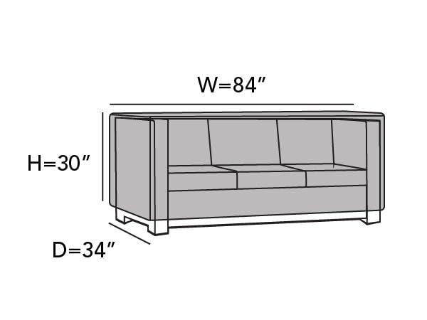 Covermates Modular Sectional Sofa Cover - Premium Polyester, Weather Resistant, Drawcord Hem, Seating and Chair Covers, 84W x 34D x 30H, Stone