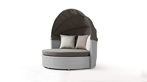 talfa Polyrattan Loungemöbel Sonneninsel in Grau satiniert Moon