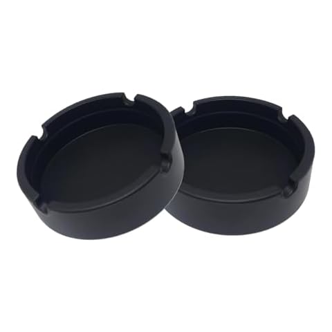 FUZVOL Black Round Silicone Ashtrays - 2 Pack Cover