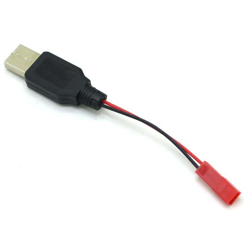 Drone USB Charger Cable Set,3.7V RC Lipo Battery Power Supply Charging Cord Wire USB to JST/SM/futaba/Air Plug for RC Plane Quadcopter (USB to JST)