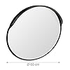 Relaxdays Specchio Convesso 60 cm, Resistente alle Intemperie, Infrangibile, per Esterni & Interni, incl. Supporto, Nero