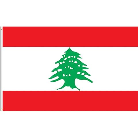 Lixure Lebanese Flag Republic of Lebanon Banner 4 x 6 FT, 120 x 180 cm, Polyester Banner for Outdoor, Vivid Color, Fade Proof, Durable, with 2 Brass Grommets Cover
