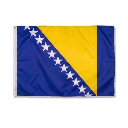 Sonia Originelli Bosnien Länderflagge 90 x 150 cm - Fanartikel in der bosnischen Nationalflagge für WM EM und Public Viewing