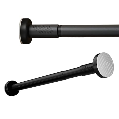 Barre de douche télescopique robuste et réglable extensible 100-160 cm noire