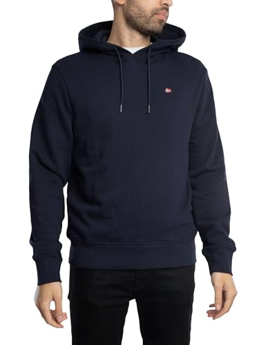 Napapijri felpa homme sweat bleu sans zip col rond en coton