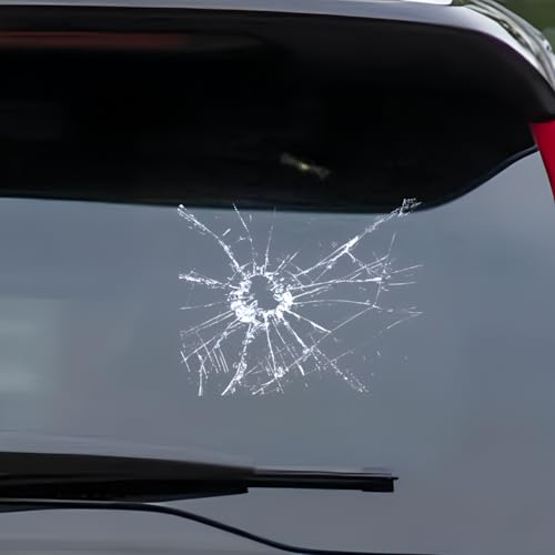 Image of Broken Glass Decal - 4 Pcs, 5.9 inch Waterproof Stickers for Cars, Trucks, Laptops, Walls