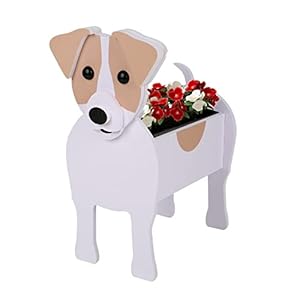 TWSOUL Garden Flower Pot Dog Planter,Cute Dog Planters Large Flower Planter Pot Pet Dog Flower Pot Garden Pots Flower Planter for Garden Flower Cactus Air Plants Home Office Decoration (Jack Russell)