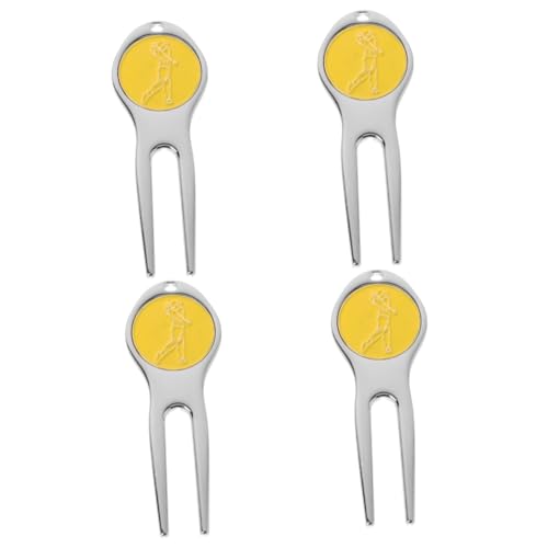Fourche de réparation de divot pour golf - Set de 4 outils portables pour l'entretien du green