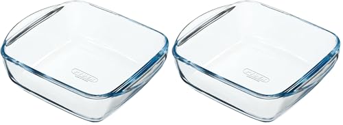 PYREX PREPWARE - Plat carré en verre 20 x 17 cm -1 l (Lot de 2)