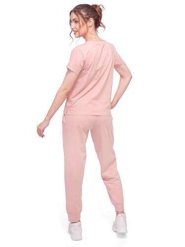 Image of LOTIK Women Jogging Suit Cotton Lycra Solid Top & Payjama Nightsuit & Tracksuit Set