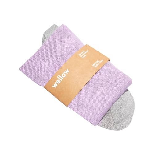 Image of Wellow Premium Socks (Compression Socks - Regular) for Men & Women, Made with Viscose from Bamboo, Knee High, 18-25 mmHg