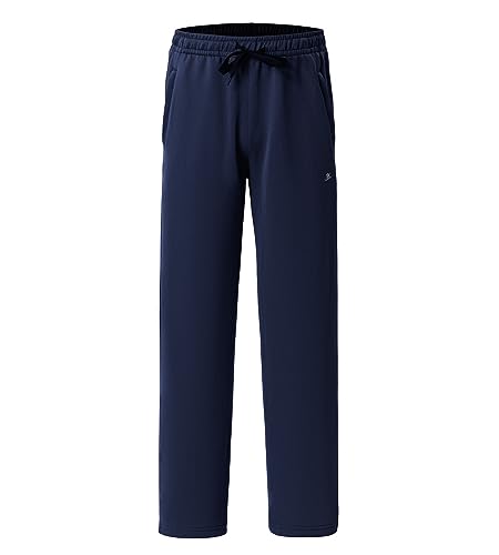 DEVOROPA Boys Sweatpants Open Bottom Water Resistant Youth Kids Track Athletic Running Pants Straight Leg Zipper Pockets2