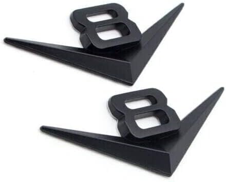 Miniatura 5 de 2 emblemas de metal V8 con logotipo del motor V-8 para guardabarros para maletero de automóvil, para puerta, para SUV, camión, camioneta (negro)