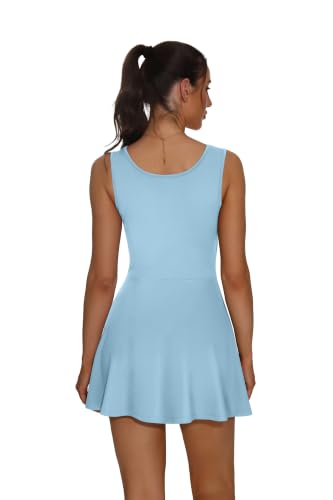 Image of NIASHOT Women's Athletic Dress with Built-in Shorts & Pockets Workout Tennis Golf Active Wear U Neck A-line Dresses