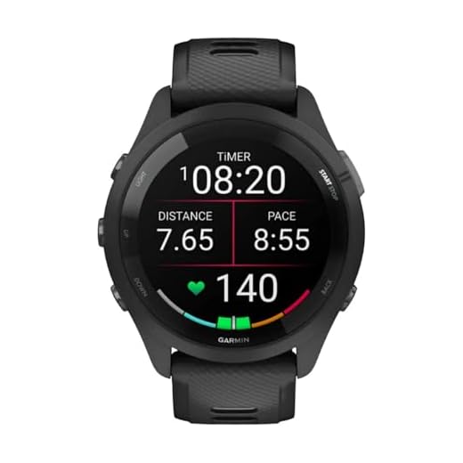 Garmin Smartwatch de corrida Forerunner 265, visor AMOLED colorido, métricas de treinamento e informações de recuperação, preto e cinza claro