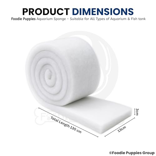Image of Foodie Puppies Aquarium Fish Tank Filter Media Sponge - 130cm x 13cm x 3cm | Biochemical Cotton Sponge Top Filter Mechanical and Biological Filtration