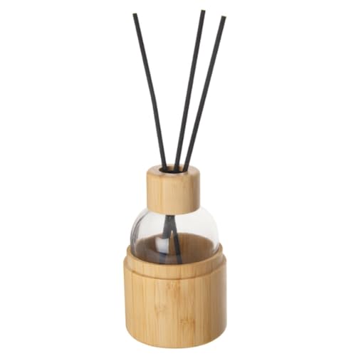 Botella difusora de vidrio de 120 ml con decoración de concha de bambú, botella difusora de aromaterapia de vidrio recargable, jarrones decorativos para flores, frasco de perfume