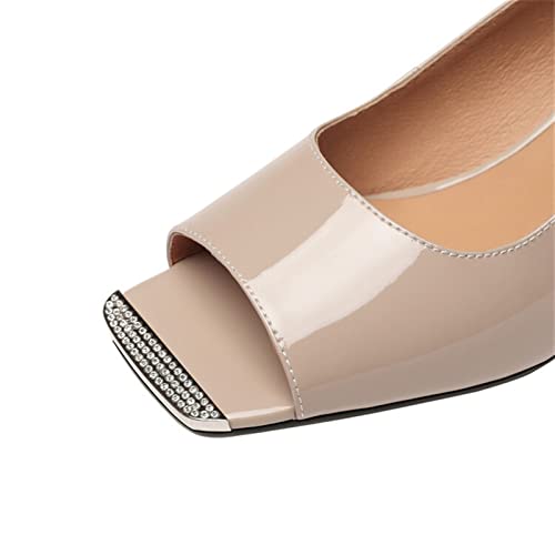 Sandales carrées talons hauts style concise été avec bride arrière