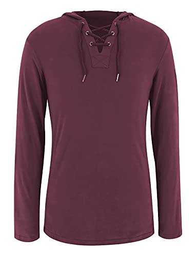 Yuccalley Men's Fashion Hoodies Long Sleeve T-Shirt Hooded Sweatshirts Casual Pullover4