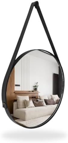 Espelho Redondo Adnet de Parede Sala Quarto Lavabo 40cm Suporte E...