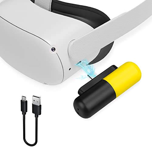 Ultra Lightweight Power Bank for Oculus Quest 2 VR Headset, 3300mAh High Capacity Unique Capsule Portable Charger Oculus Quest Accessory Built in USB-C Connector Ultra Lightweight Power Bank for Oculus Quest 2 VR Headset, 3300mAh High Capacity Unique Capsule Portable Charger Oculus Quest Accessory Built in USB-C Connector