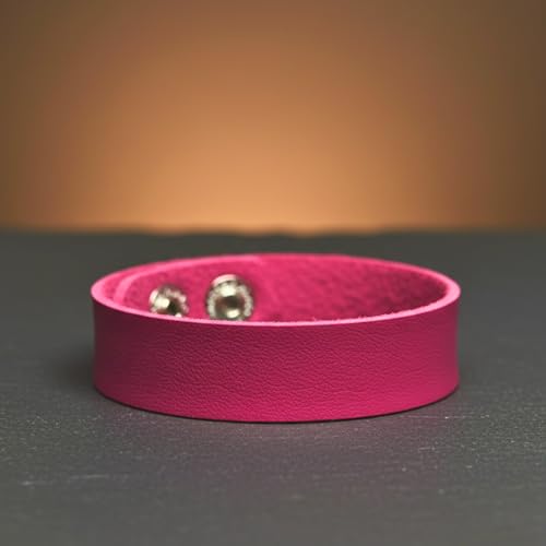 Image of THE MEN THING BLAZEFIT STRAP - 18mm Genuine Leather Bracelet with Stainless Steel Stud Button Closure for Men & Boys (6.6 /7.1 /7.6 inch)