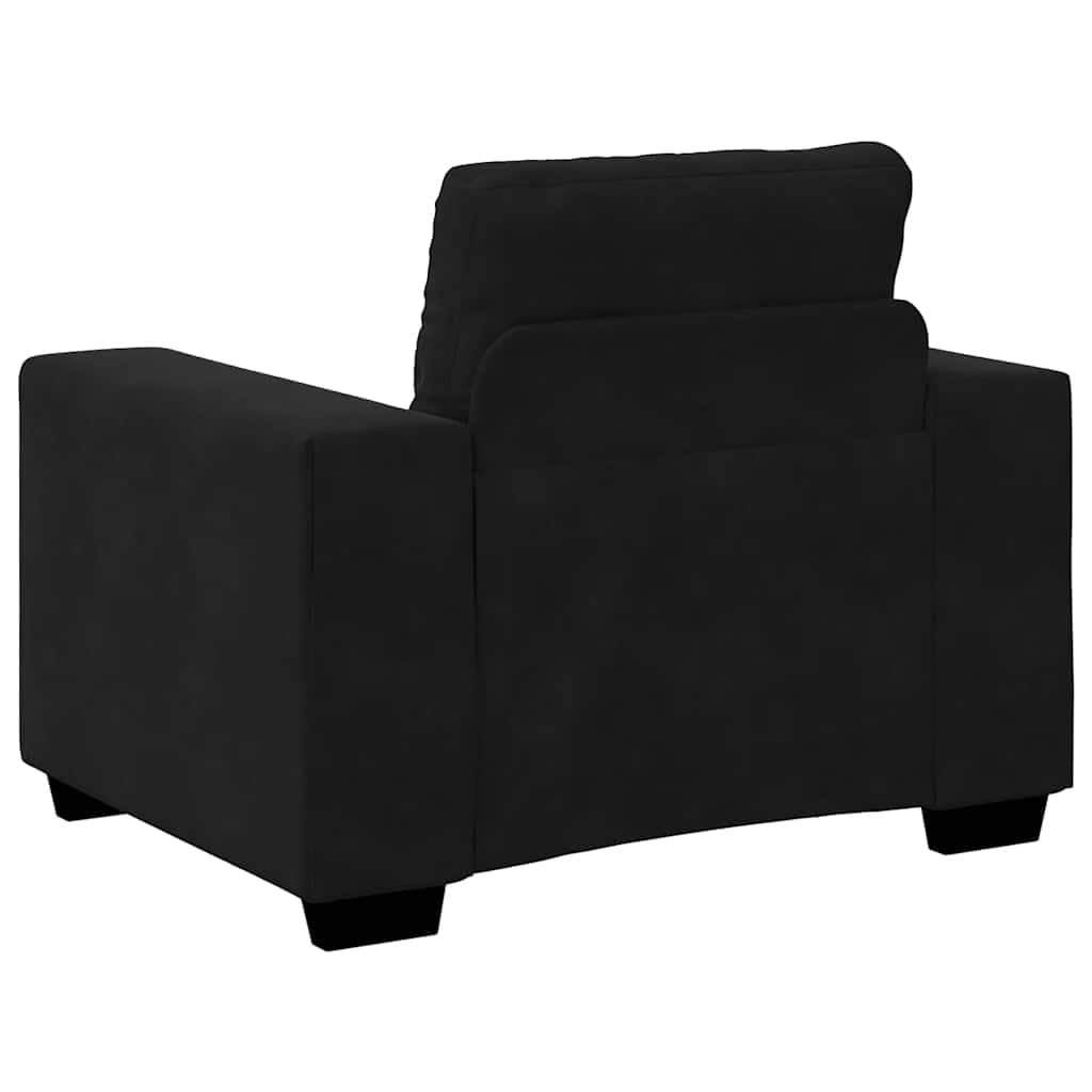 Fotel czarny, 100 x 78 x 80 cm, aksamit z wyściółką z pianki i wytrzymałym stelażem ze sklejki, funkcja relaksu do salonu, sypialni, pokoju gościnnego, zajmuje mało miejsca i jest wygodny