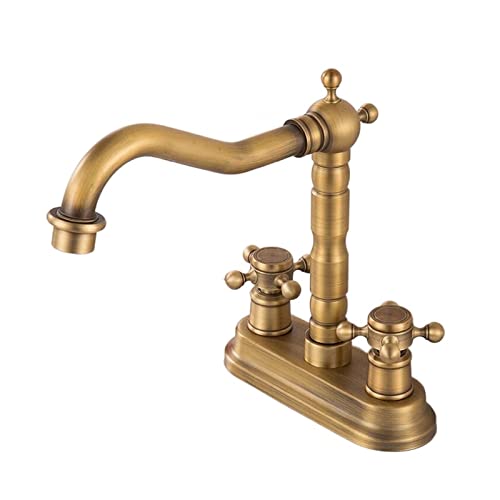 Robinet de lavabo anti-corrosion double commande mélangeur laiton robuste