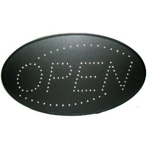 Ultra Bright LED Neon Light Open Sign Oval Style Premium Design Larger Size 22"L x 13"W x 1"H with Power On/Off and Animation On/Off Switchs by "E Onsale" U30