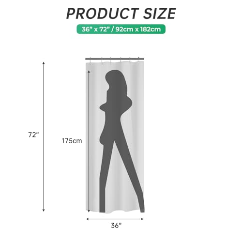 Plastic Shower Curtain, 36" W x 72" H EVA 8G Shower Curtain with Heavy Duty Stones and 6 Rust-Resistant Grommet Holes, Waterproof Thick Bathroom Plastic Shower Curtains Without Chemical Odor-Frosted