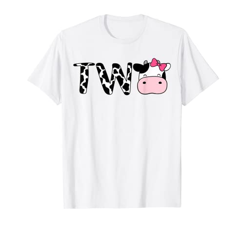 2º cumpleaños niña granja tema vaca familia a juego Camiseta