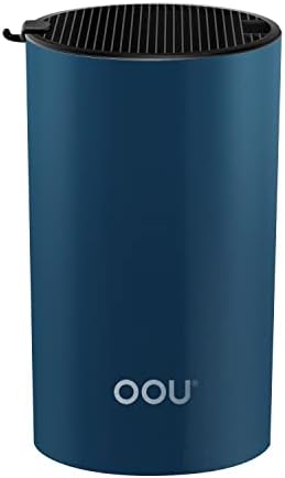 OOU Universal Knife Block Holder - Round Kitchen Knife Storage Unique Slot Design to Protect Blades, Space Saver Knife Organizer Detachable for Easy Cleaning, Blue