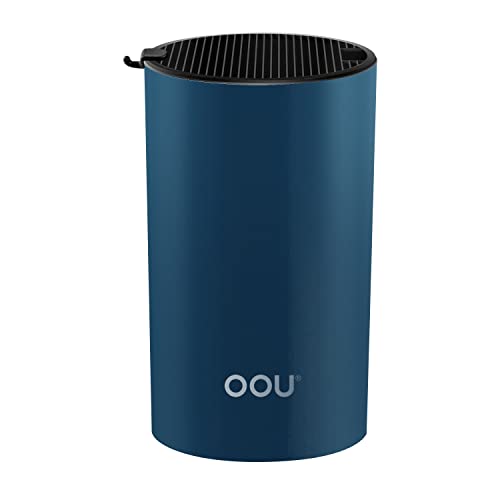 Oou Universal Knife Block Holder - Round Kitchen Knife Storage Unique Slot Design To Protect Blades, Space Saver Knife Organizer Detachable For Easy Cleaning, Blue #TOP1