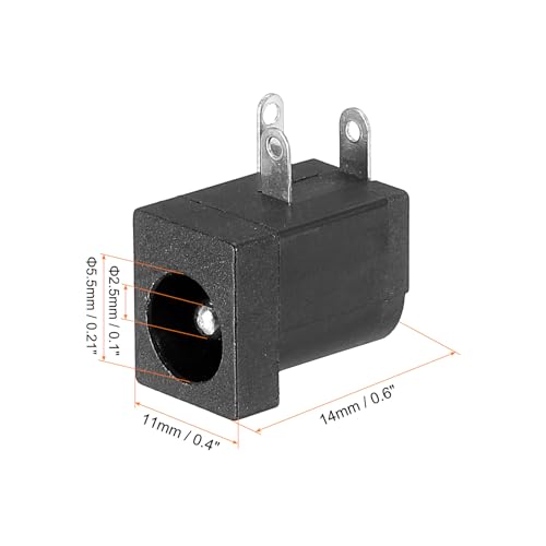 Conector de energía DC 5.5x2.5mm femenino 5 pack miniatura 2