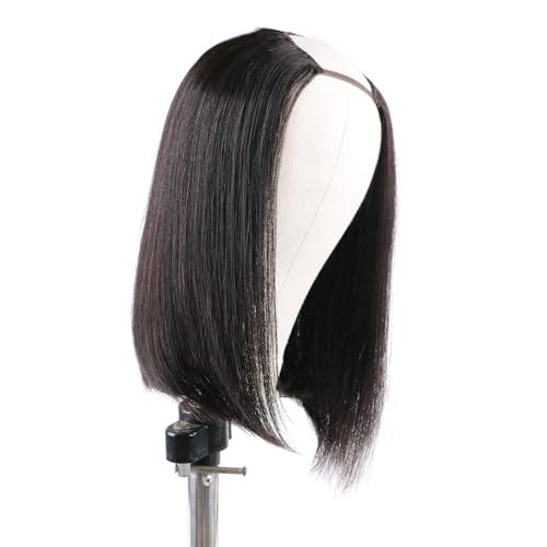 Huairisi U part Bob Wig Human Hair for Black Women 12 inch Straight Hair Bob Wigs No Lace No Bangs - Image 4