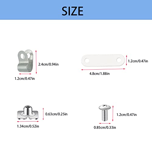 Fortunemee Football Helmet Repair Kit, Hockey Helmet Hardware Kit, Hardware for Universal Baseball Softball Facemask, R Shape Football Visor Clips Screws Nuts with Rubber Gaskets - Thumbnail 2