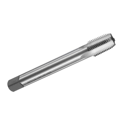 sourcing map Straight Flute Thread Tap, NPT 1/4-18 Screw Threading Tapping Tool Thread Milling Machine Taps, 6542 High Speed Steel (HSS), 4" (100mm) Long