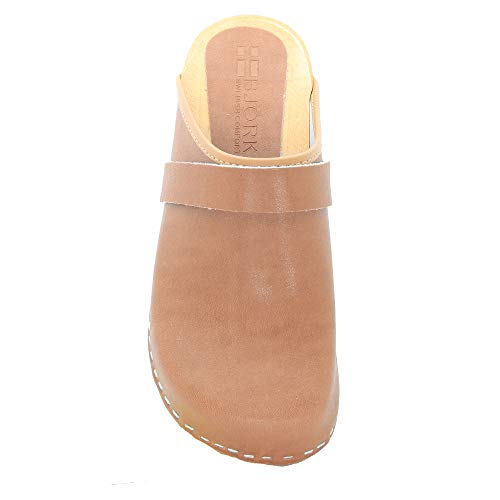 Image of Bjork Maja Wood Open Back Leather Clogs