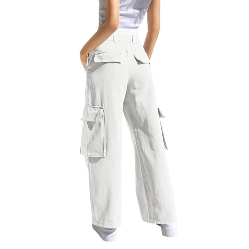 Girls Cargo Pants Fall Casual Wide Leg Sweatpants Fashion Fleece Straight Jogger Pants with Multi Pockets3