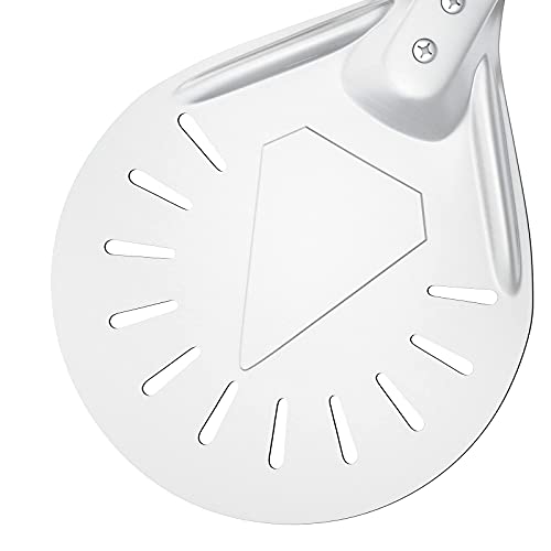 Image of 7 Inch Pizza Turning Peel, Round Aluminum G.a HOMEFAVOR Perforated Pizza Peel Turner with Metal Handle Pizza Paddle for Homemade Pizza Oven Accessories