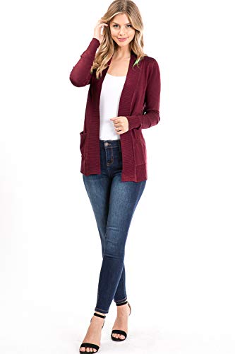 Image of Urban Look Womens Basic Long Sleeve Open Front Comfy Sweater Cardigan