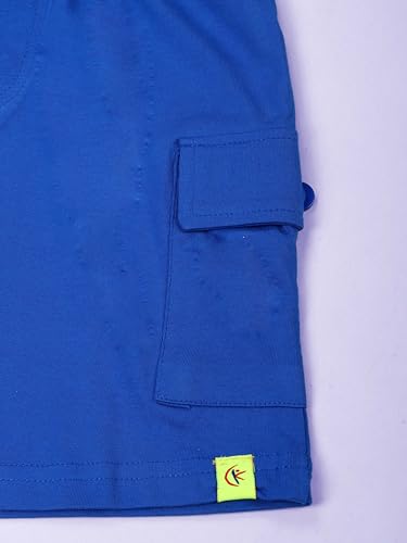 Image of KiddoPanti Boys 100% Cotton Knitted Above Knee Length Basic Cargo Shorts
