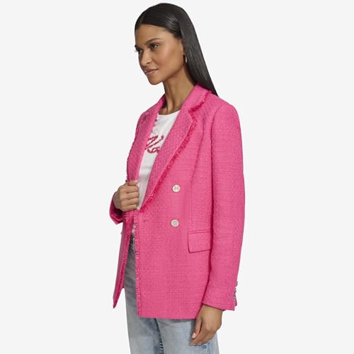KARL LAGERFELD Women's Elevated Tweed Blazer Jacket2