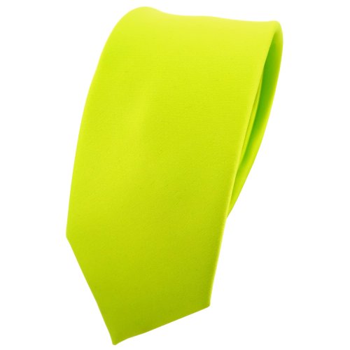 TigerTie étroit cravate en vert néon vert fluorescent unicolor 100% Polyester - Tie