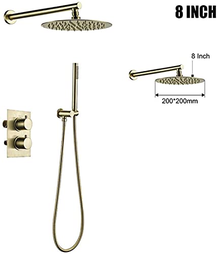 Ensemble de robinets de douche thermostatique anti-brûlure or brossé chic - 4