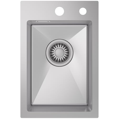 CECIPA Spülbecken Küche 30 * 45CM, Spüle Küche mit Siphon,...