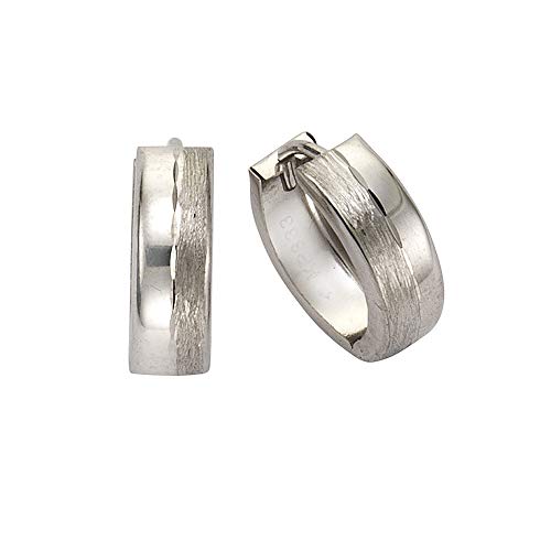 Celesta - Pendientes de oro blanco de 8 quilates con cierre de palanca