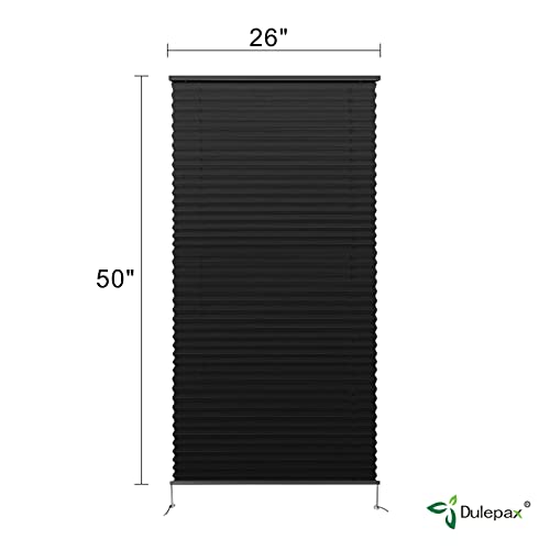 Image of Dulepax RV Blinds - Pleated Shades, 26 inch W x 50 inch L Black RV Window Shades for Camper, Travel Trailers, Motorhome's Window